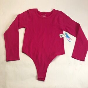 Derek Heart Ribbed Bodysuit Top Beetroot Purple Crew Neck Casual Comfy 1X/2X NWT